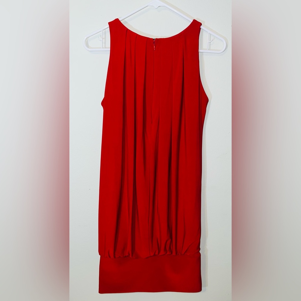 ABS Collection Elegant Red Sleeveless Zip Up Dress! Size Small. - Picture 5 of 12